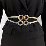 Fashion Elastic Gold Chain Belt Female Waist Adjustable Punk Silver Metal Belts For Women High Quality Luxury Dress Pant Chains