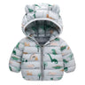 1-5 Years Baby Boy Hooded Lightweight Down Jacket Kids Girl Cartoon Dinosaur Zipper Coats Autumn Winter Warm Christmas Outerwear