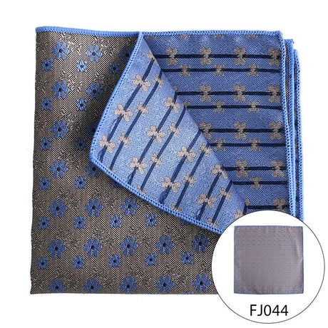 Men Pocket Square Light Coffee Beige Handkerchief Men Business Suit Pocket Towel Paisley Dot Blue Floral Handker Man Neckties