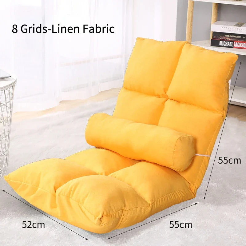 Portable Floor Chair Legless Tatami Chair with Back Support Home Bay Window Balcony Lazy Backrest Meditation Floor Seating Chair