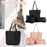 4pcs/set Women Handbag Messenger PU Leather Shoulder Bag Tote Purse Satchel Set PU Leather Women Handbags Wallet Tote Bag Set