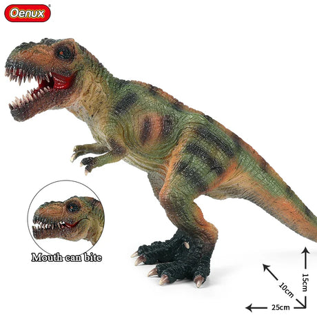 Oenux New 34x8x18cm Jurassic Indominus Rex Action Figures Open Mouth Savage Tyrannosaurus Dinossauro World Animals Model Kid Toy