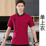 Restaurant Chef Jacket Top Long short Sleeve Hotel Cafe Kitchen Work Wear Bakery Cooking Tops Fast Food Chef Uniform for men