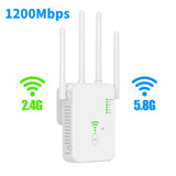 Wireless 5G WiFi Repeater 1200Mbps Router Wifi Booster Dual Band Long Range Extender 5Ghz Wi-Fi Signal Amplifier Repeater