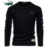 100% Cotton Long Sleeve T Shirt For Men Embroidery Casual Mens T-shirts High Quality Male Tops Classic Clothes Men's T-shirts