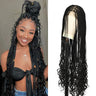 Kaylss 38‘’ Full Double Lace Front Knotless Box Braided Wigs with Baby Hair  Super Long Braids Wig With Curls Ends