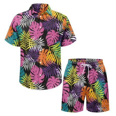 Hawaiian 2Pcs Shirts Suit Men Fashion Tracksuit 3D Print Shirt+Beach Shorts Fashion Two Piece Sets Hawaii Shirts Unisex Clothing