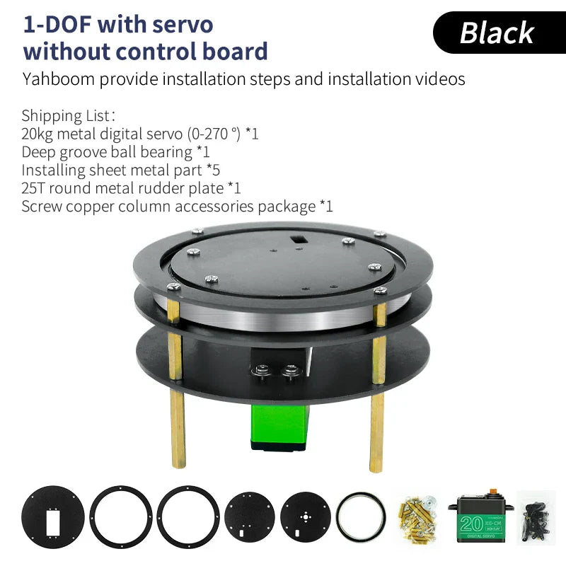 2DOF Electric Rotatable Rotary Robot Arm Base Platform Aluminium Alloy with 20KG/25KG Metal Digital Servo For DIY Smart RC Car