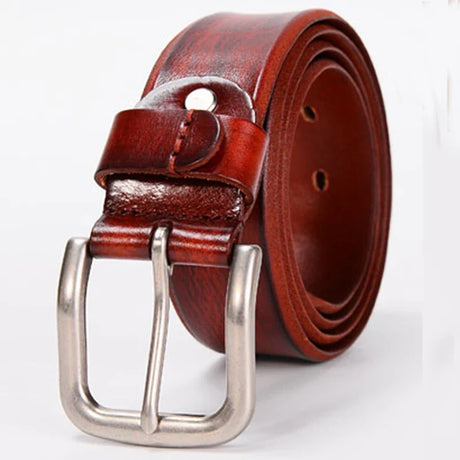 3.8CM Top Cowhide Belt Men Copper Buckle Top Genuine Leather Casual Jeans Belt High Quality All-match  Retro personal Male Strap