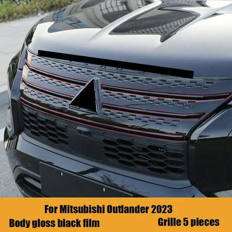 For Mitsubishi Outlander 2023 Black Samurai Car Body Sticker Zhongwang Car Logo Headlamp Center Pillar Blackening Special Film