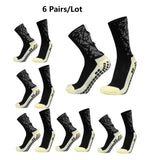 6 Pairs Football Socks Men Women Sports Socks Non-slip Silicone Bottom Soccer Socks Rugby Tennis Volleyball Badminton Socks