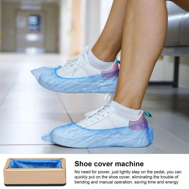 Automatic Disposable Shoe Cover Waterproof Overshoes Dispenser Portable Hand-Free Machine for Home Office Hospital Factory