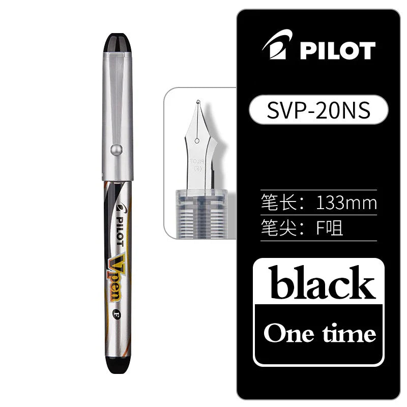 1pcs PILOT Fountain Pen SVP-20NS Disposable Straight Liquid Vpen F Nib Quick Dry Student Writing Calligraphy Practice Stationery