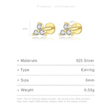 ANDYWEN 925 Sterling Silver 6mm 8mm Proud Queen Flash Baby Angel Piercing Screw Pendientes Stud Earring Women Clips