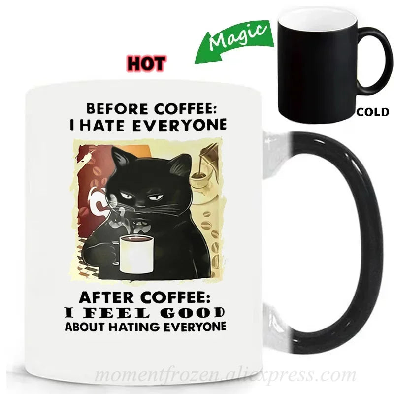 Funny Cat Mugs Coworker Gifts Coffee Spelled Backwards Is Eeffoc Coffeeware Mugen Home Decal Tableware Drinkware Tea Cup Teaware