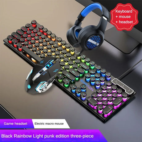 Cool Backlit Floating Button Design 104 Keys Waterproof And Dustproof Ergonomic Gamer Mouse And Keyboard And Headset Kit