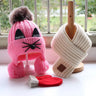 Autumn/Winter Baby hat and scarf set Children's thickened knitted wool hat around bib gloves Cute cat