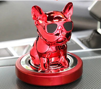 Car Ornament Metal Shake Head French Bulldog Diamond Fragrance Purified The Car Inside Air Condition Accessories Interior Woman