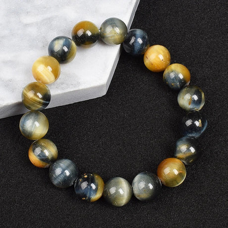 Real Natural Blue Tiger Eye Bracelet Azure Color High Quality Round Stone Beads Handmade Bracelets For Men Women Jewelry Pulsera