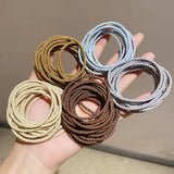 100Pcs Barreled Basic Thread Non slip Headrope High elasticity High Horsetail Hair Ties Girls Daily Hair Accessories