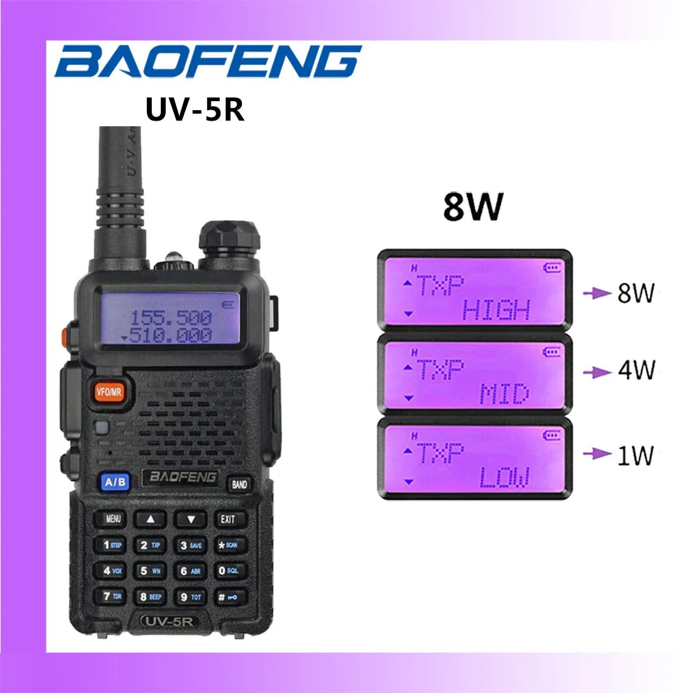 2023 Baofeng UV-5R 5W/8W Walkie Talkie Long Range Walkie Talkie FM Handy Transceiver Portable Ham Radio Walkie Talkie