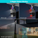 Outdoor Wifi PTZ Camera 4K 8MP HD Dual-Lens Dual Screen Camera AI Auto Tracking 4MP Video Surveillance Police Light Alarm iCSee