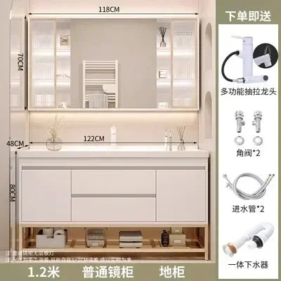 Washbasin Mirror Drawer Wall White Bathroom Cabinets Vanity Luxury Bathroom Cabinets Make Up Organizer Gabinete Room Furniture