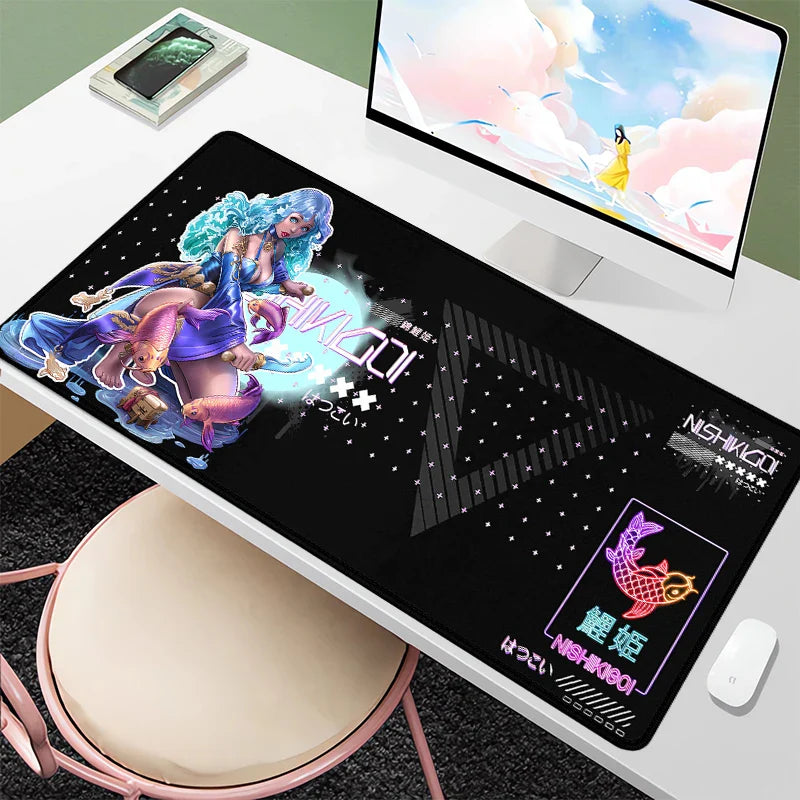 Sakuga Nishikigoi Mousepad Gamer Computer Mouse Pad Speed Gaming Accessories Desk Mat Office Mats Keyboard Mause Carpet Rug Mice