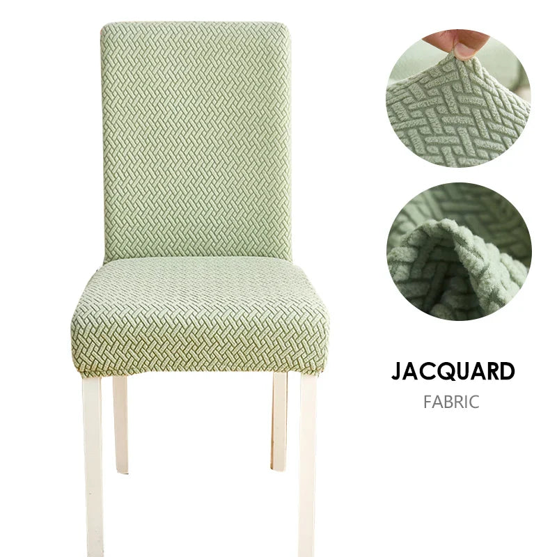 Jacquard Fabric Chair Cover Universal Size Chair Covers for Dining Room Wedding Office Banquet Seat Slipcovers Home Decor 1PC