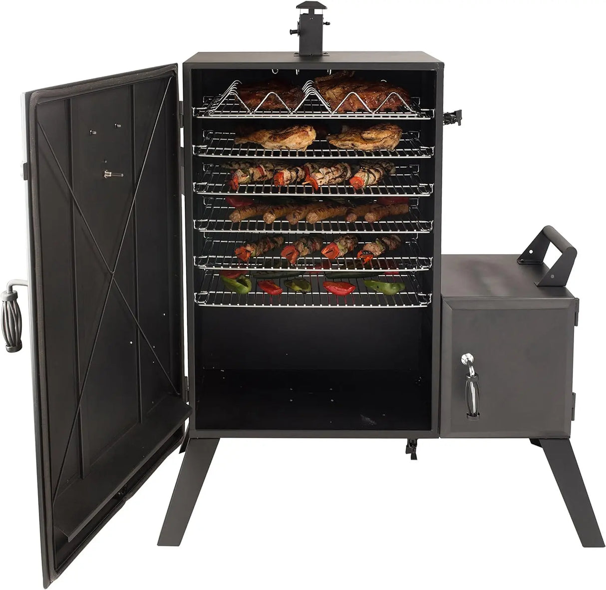 Dyna-Glo DGO1890BDC-D Wide Body Vertical Offset Charcoal Smoker,Black