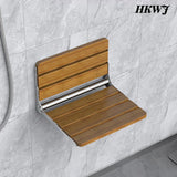 Wall Mounted Folding Chair Shower Seats Bathroom Shower Seat Stool Toilet Shower Bench Wooden Footstool for Bathing Saving Space