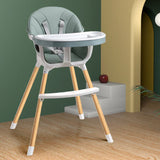 1pc 3-in-1 high chair for toddlers, convertible infant high chair with removable tray and adjustable legs with harness