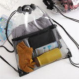 Transparent Waterproof Wash Bag Travel Storage Drawstring Beach Bag Sports Portable Storage Dirty Clothes Backpack