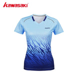 Kawasaki Original Women Men Couple Badminton Clothing Short Sleeve V-neck Badminton Shirt  Table Tennis Clothes A1942 A2942