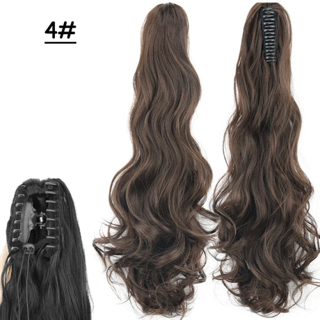 Synthetic Claw Clip On Ponytail Hair Extensions Long Straight 24" Heat Resistant Pony Tail HairPiece BlackBrown Blonde Hairstyle