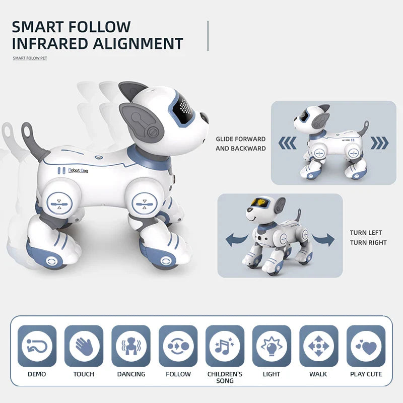 Smart Electronic Animal Pets RC Robot Dog Voice Remote Control Toys Funny Singing Dancing Robot Puppy Children's Birthday Gift