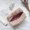 1PC Flower Printed Puffy Quilted Zipper Makeup Bag Storage Organizer Toiletry Handbag Cosmetic Pouch Large Travel Cosmetic Bag