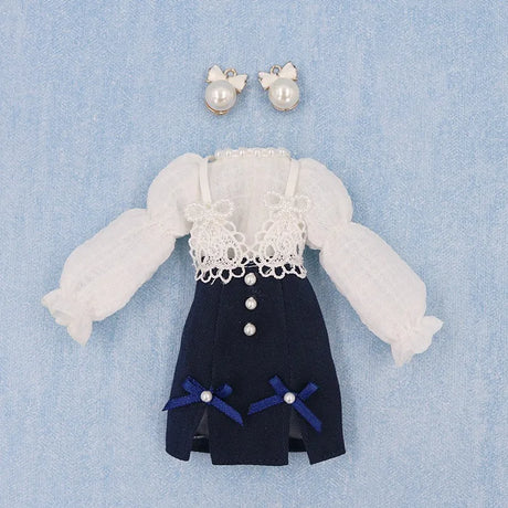Handmade Blyth Doll Bear suit Clothes Doll Blyth Doll Clothes Princess Dress With White Lace For Ymy Licca Azones Ob24 Ob27 Fr