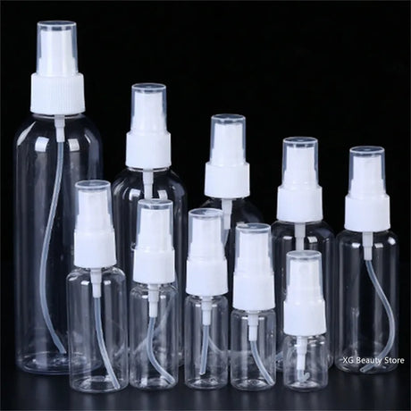 50PCS 10ml 20ml 30ml 50ml Clear Refillable Bottle Plastic Perfume Bottle Atomizer Empty Spray Bottle Portable Travel Accessories