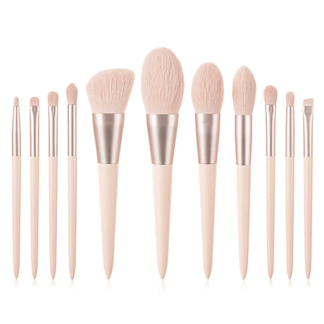 11PCS Makeup Brush Set Pink Girl Super Soft Foundation Make-up Eye Shadow Facial Makeup Tool Accessories Brochas Maquillaje