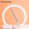 STALEKS Manicure Dead Skin Double-Headed Steel Push Ring-shaped Push Flat Push Nail Tool Acne Blackheads Tools PE-51-1