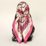 90CM Square Letter Patchwork Silk Satin Scarves Women Kerchief Neck Scarf Shawl Wrap Muffler Bandanna Hair Accessories