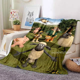 Cartoon Sheep S-Shaun Blanket Children Flannel Blanket Portable Home Travel Camping Sofa Picnic Blanket