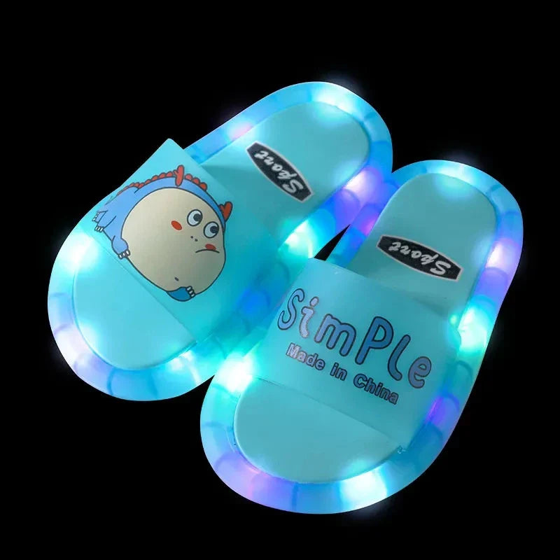 Cartoon Unicorn Animals luminescence Shoes Children’s Boys Girls Slippers Lighted Fashion Cute Shoes Toddler Slippers For Kids