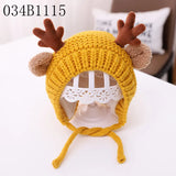 Cute Winter Warm Kids Girl Boys Baby Hats Fleece Wool Hemming Caps with Ball Solid Wool Ear Protection Hats Soft Newborn Bonnet