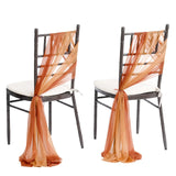 24 Pcs 17x250cm Green Chiffon Chair Sashes 12 Set Sash Wedding Chair Covers Ribbon Wedding Party Aisle Chair Decor