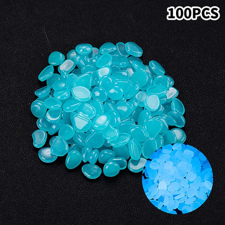 100pcs Garden Decor Luminous Stones Glow In The Dark Decorative Pebbles Outdoor Fish Tank Decoration Aquarium Accessories