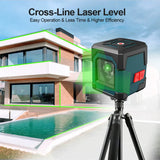 Hanmatek Laser level meter 2-line automatic leveling vertical and horizontal lines green red beam laser horizontal cross line