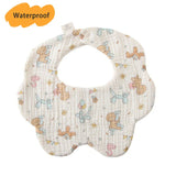 New Thickened 7 Layers Cotton Waterproof Baby Bibs Cute Print Saliva Towel Newborn Burp Cloths for Boys Girls Feeding Drool Bib