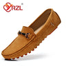 YRZL Loafers Men Big Size 48 Soft Driving Moccasins High Quality Flats Genuine Leather Shoes Men Slip-on Suede Loafers for Men